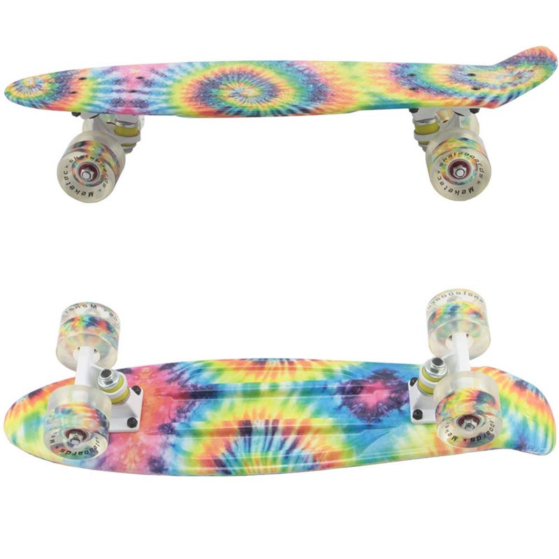 Meketec Skateboards Boys Mini Cruiser Skateboard 22 inch Kids Board for Girl Youth Children Toddler Teenagers Adult Dog for Beginner Boys 7 to 10 (Rainbow) - Image 3